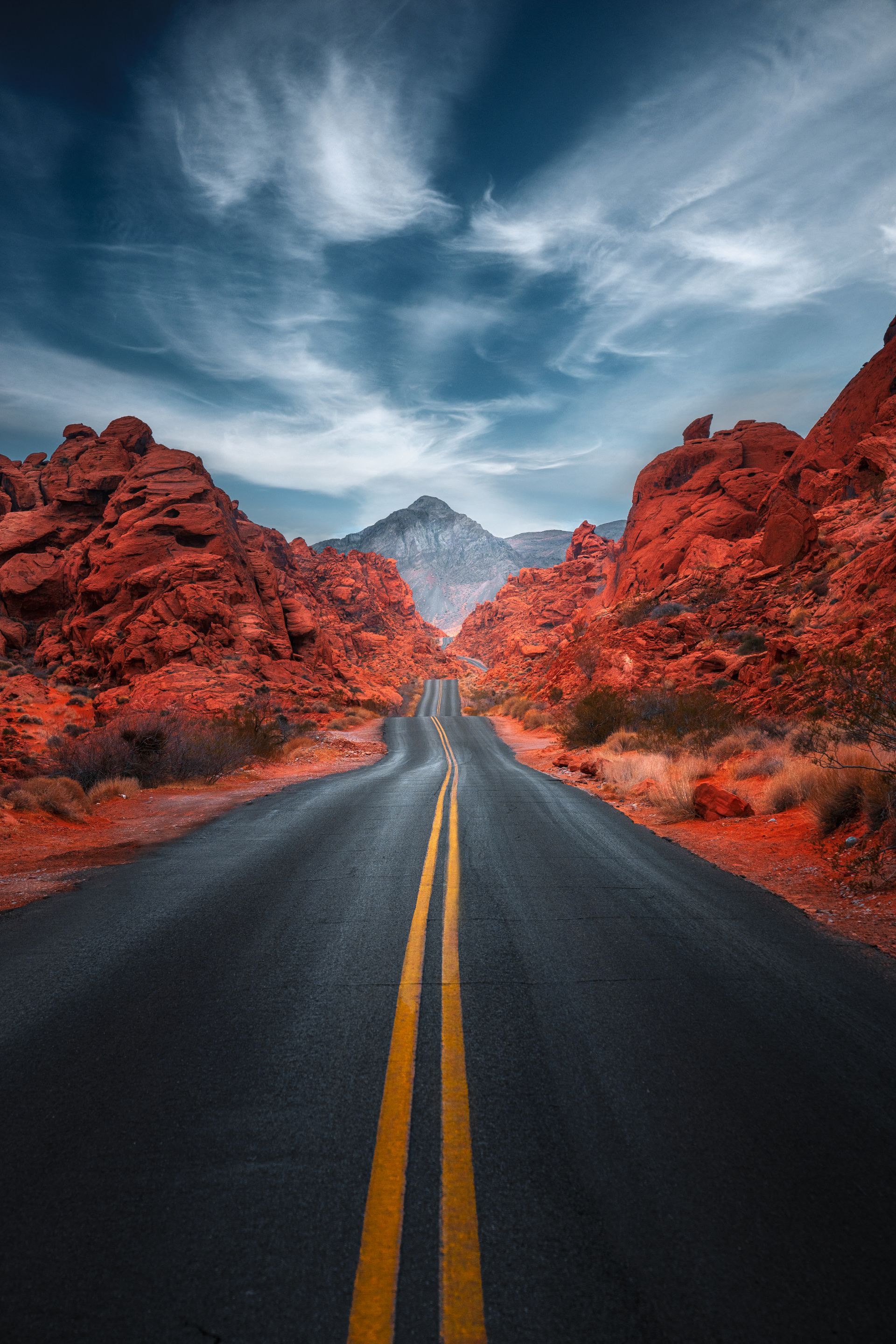 Highway at sunset