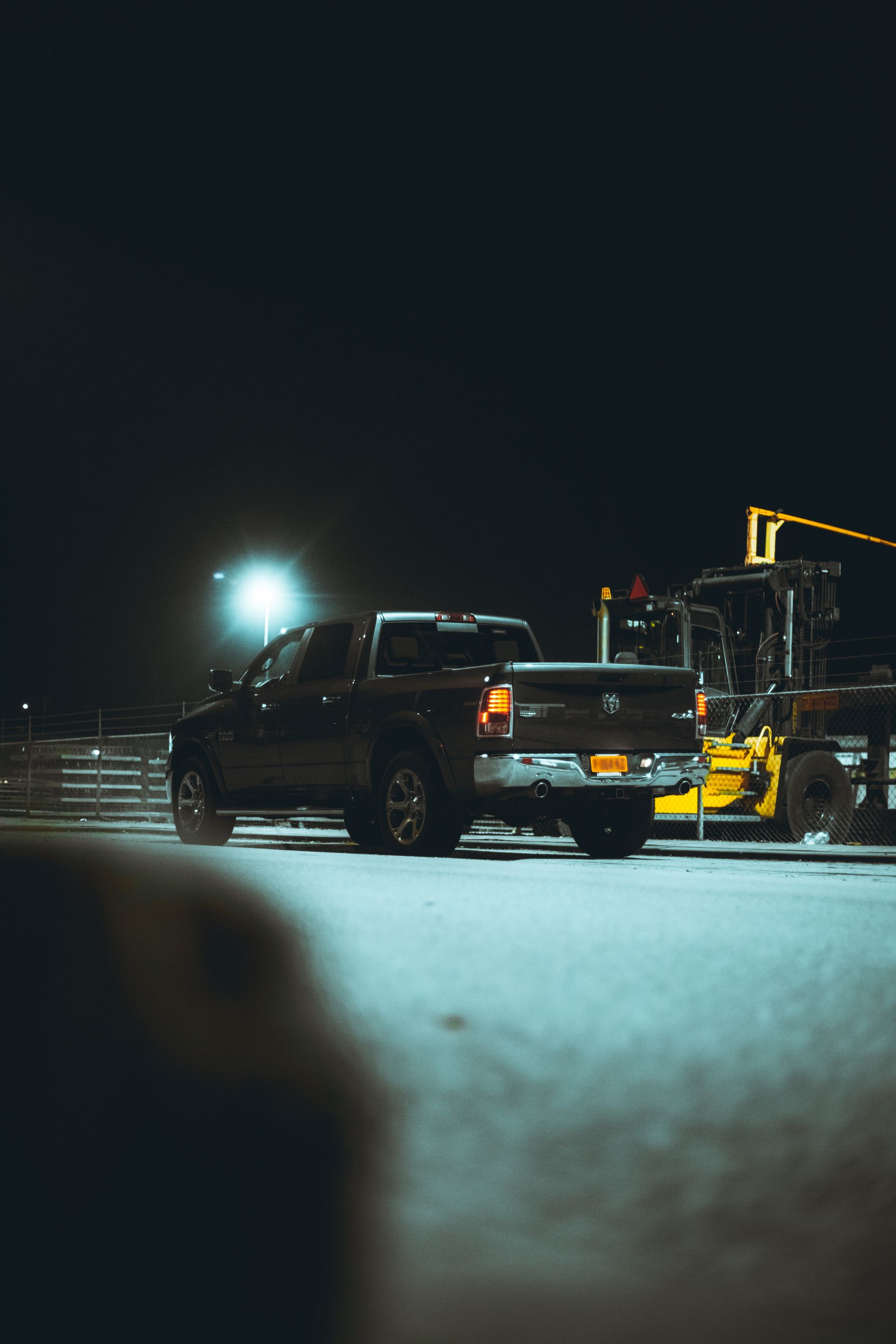 Truck on the highway at night